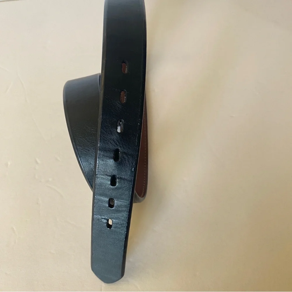Levi Strauss Reversible Belt Black Brown Kids M 26-28 Vegan Leather Metal Buckle